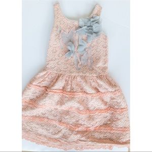 Trish Scully size 4 Peach & Grey dress